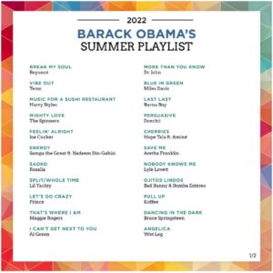 Top melodii recomandate de Barack Obama pentru vara 2022